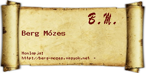 Berg Mózes névjegykártya