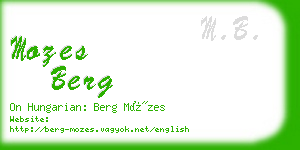 mozes berg business card